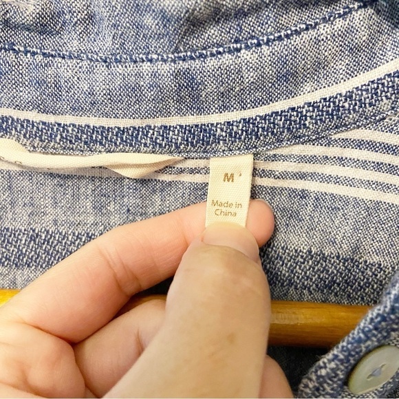 Soft Surroundings | Linen Cotton Blend Livienne Button Down Top Size Medium - Picture 6 of 10